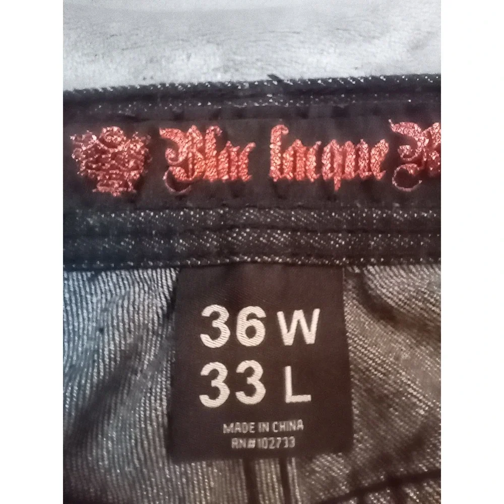 Blac‎ Lacquer Jeans Mens Sz 36 x 28 Black Raw Denim Hip Hop Streetwear Straight